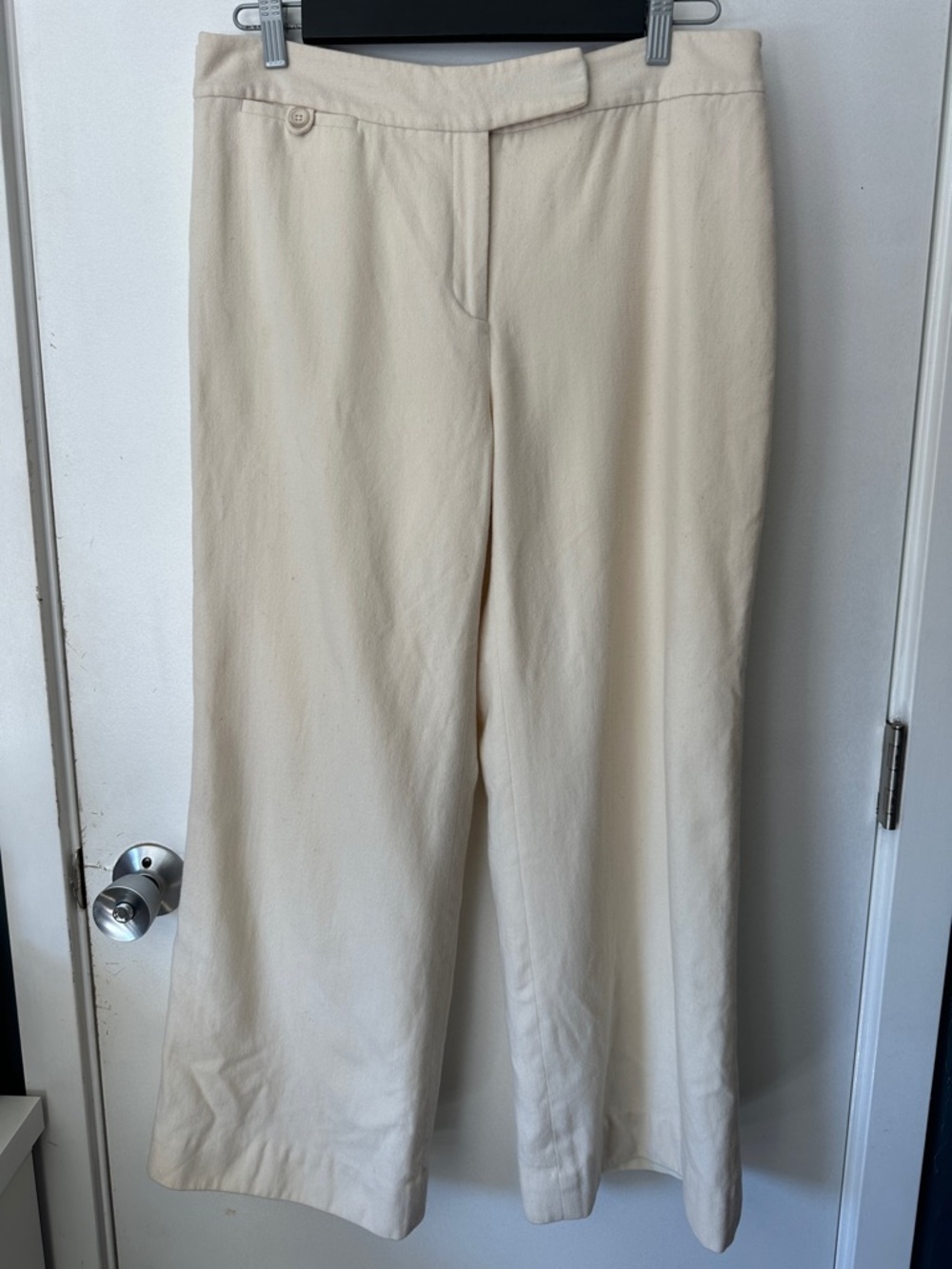 Ann Taylor Wide-Leg Wool Trousers in Light Beige - Picture 2 of 10